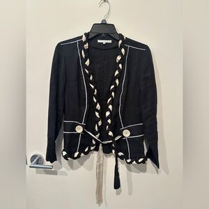 EXTENZO PARIS Made in France Vintage Blazer Jacket Belt Tie Chic